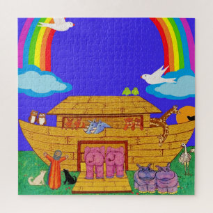 Noah's Ark Waterverf Rainbow Funny Elephant Legpuzzel
