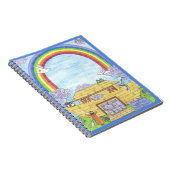 Noah's Ark Waterverf Rainbow Funny Elephant Notitieboek (Rechterzijde)