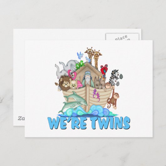 Noah's ark We zijn tweelingen Briefkaart (Voorkant / Achterkant)