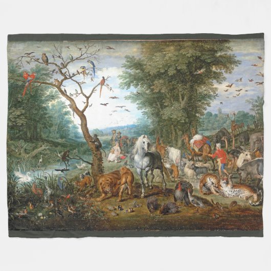 Noahs Ark Wildlife Birds Animals Vleece Blanket Fleece Deken (Voorkant (Horizontaal))
