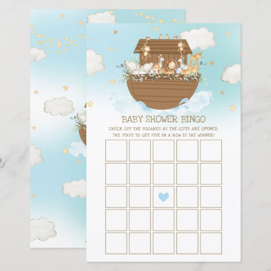 Noah's Baby shower Bingo Game (Voorkant / Achterkant)