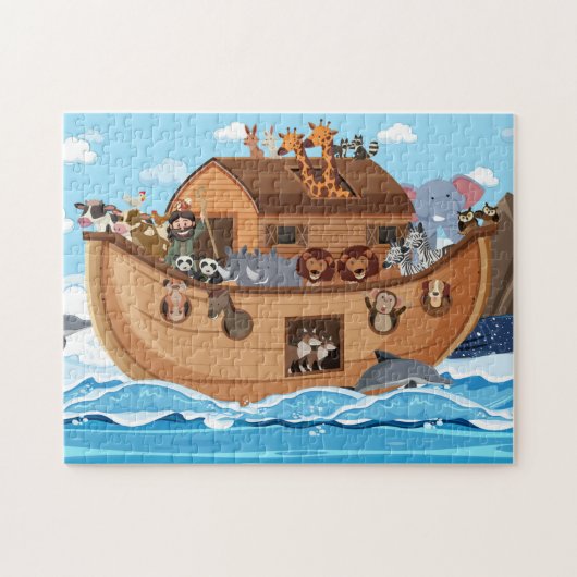 Noah's bijbelverhaal over ark Puzzle Legpuzzel (Horizontaal)
