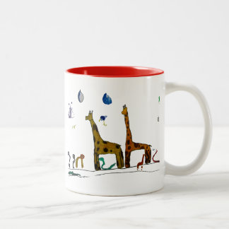 Noah's dieren tweekleurige koffiemok