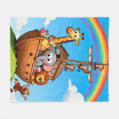 Noah's Grote Ark Avontuur Fleece Deken (Voorkant (Horizontaal))