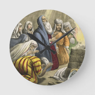 Noah's offer om de ark te verlaten, van een bijbel ronde klok