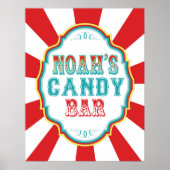 Noah's Snoep Bar Birthday Carnival Sign Poster (Voorkant)