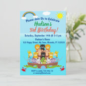 Noah's uitnodiging voor de geboorte van Ark Birthd (Staand voorkant)