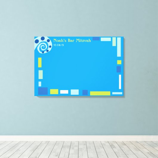 NOAH'S WAVES Bar Bat Mitzvah Inlogbord Canvas Afdruk (Insitu (Houten vloer))