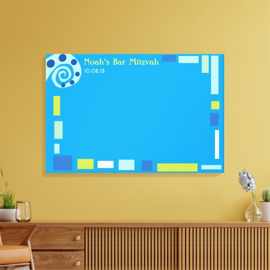 NOAH'S WAVES Bar Bat Mitzvah Inlogbord Canvas Afdruk (Insitu (Woonkamer))