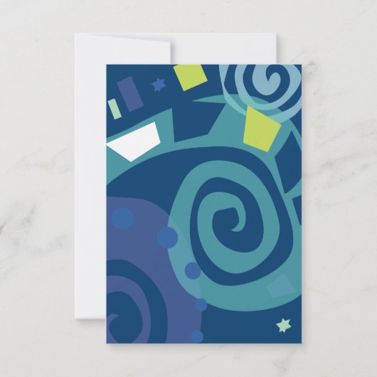 NOAH'S WAVES Bar Bat Mitzvah Reception Kaart (Achterkant)