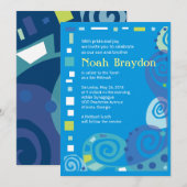 NOAH'S WAVES Bar Bat Mitzvah Uitnodiging (Voorkant / Achterkant)