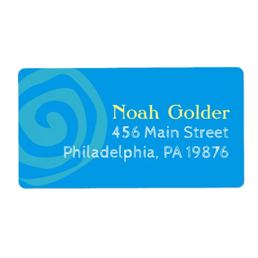 NOAH'S WAVES Bar Bat Mitzvah Uitnodiging Etiket (Voorkant)