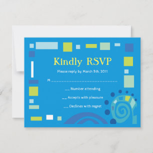 NOAH'S WAVES Bar Bat Mitzvah Uitnodigingsantwoord Kaart