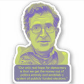 Noam Chomsky Portrait and Quote Sticker (Voorkant)