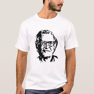 Noam Chomsky stencil wit T-shirt