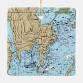 Noank CT Nautical Chart Keramisch Ornament (Achterkant)