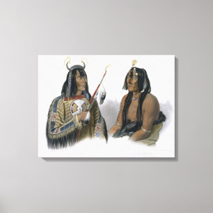 Noapeh, een Assiniboin Indian en Psihdja-Sahpa, ee Canvas Afdruk