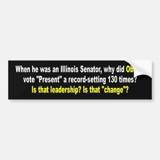 NOBAMA 0034 BUMPERSTICKER (Voorkant)