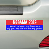 Nobama 2012 - vrijheid behouden bumpersticker (Op auto)