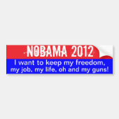 Nobama 2012 - vrijheid behouden bumpersticker (Voorkant)