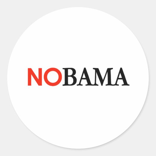 NOBAMA / ANTI-OBAMA - Gepersonaliseerd Ronde Sticker (Voorkant)