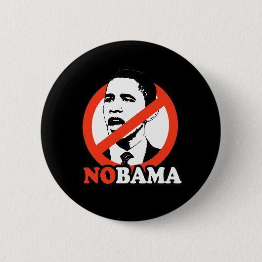 NOBAMA/ANTI-OBAMA T-SHIRT RONDE BUTTON 5,7 CM (Voorkant)