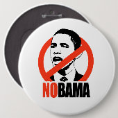 NOBAMA/ANTI-OBAMA T-SHIRT RONDE BUTTON 6,0 CM (Voorkant /achterkant)