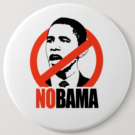 NOBAMA/ANTI-OBAMA T-SHIRT RONDE BUTTON 6,0 CM (Voorkant)
