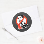 NOBAMA/ANTI-OBAMA T-SHIRT RONDE STICKER (Envelop)