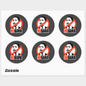 NOBAMA/ANTI-OBAMA T-SHIRT RONDE STICKER (Vel)