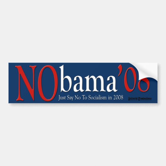 NObama Blue-achtergrond Bumpersticker (Voorkant)