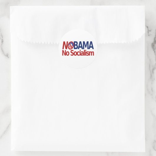 NOBAMA geen socialisme Ronde Sticker (Tas)