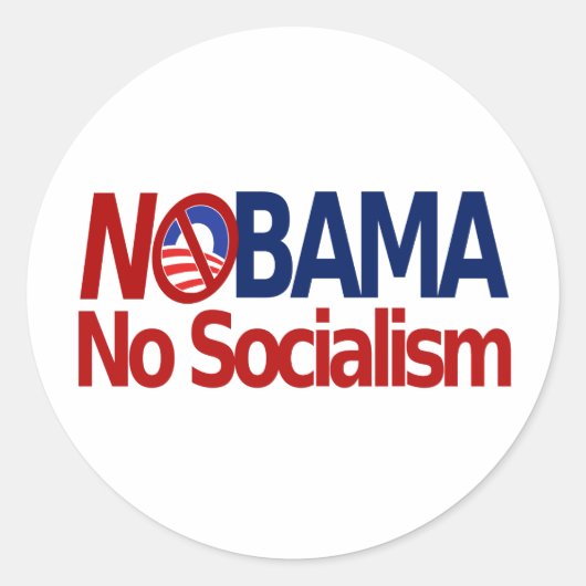 NOBAMA geen socialisme Ronde Sticker (Voorkant)