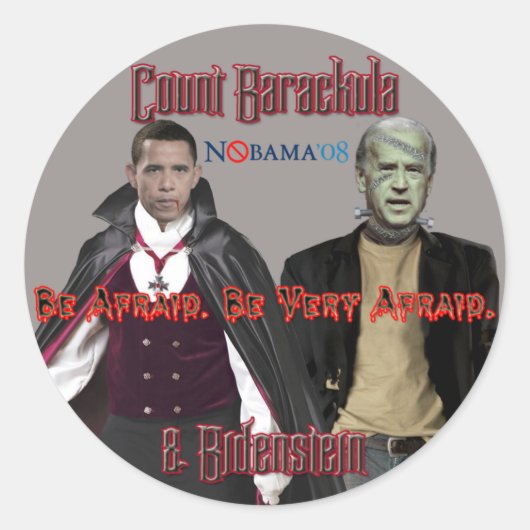 Nobama Halloween - Barackula & Bidenstein Stickers (Voorkant)