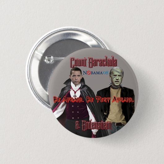 Nobama Halloween-Barackula en Biden Button (Voorkant /achterkant)