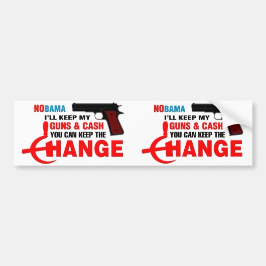 Nobama - Hou de verandering! Bumpersticker (Voorkant)