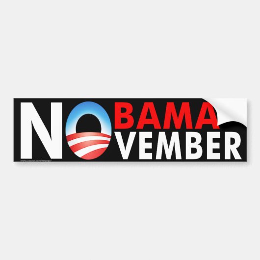 Nobama in november bumpersticker (Voorkant)
