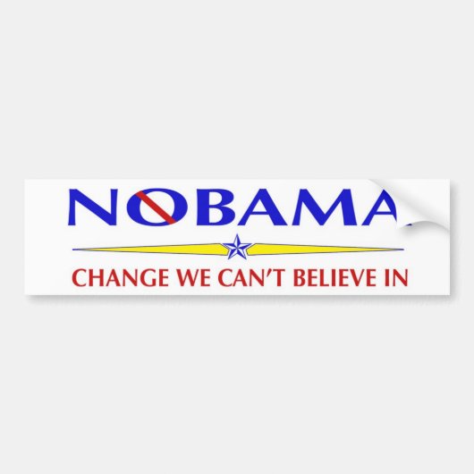 NoBama obama verandert bumpersticker (Voorkant)