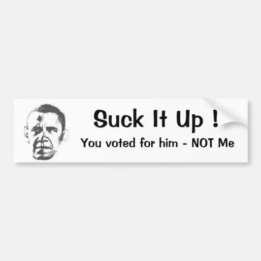 Nobama omhoog gooien bumpersticker (Voorkant)