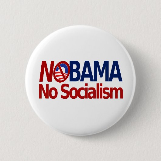 NOBAMA over socialisme Ronde Button 5,7 Cm (Voorkant)