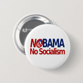 NOBAMA over socialisme Ronde Button 5,7 Cm (Voorkant /achterkant)