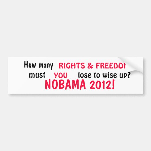 NOBAMA - Rechten Bumpersticker (Voorkant)