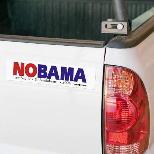 NOBAMA rood en blauw - Bumpersticker lang (Op Truck)