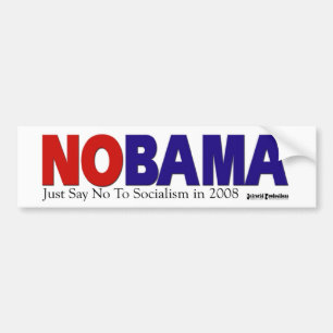 NOBAMA rood en blauw - Bumpersticker lang