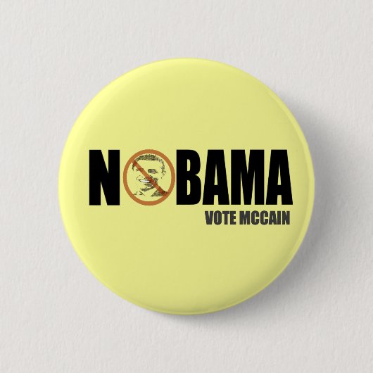 Nobama Stem McCain Grappige Anti Obama Knoop Speld Ronde Button 5,7 Cm (Voorkant)