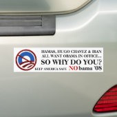 NObama-terroristen Bumpersticker (Op auto)
