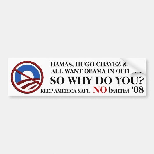 NObama-terroristen Bumpersticker (Voorkant)