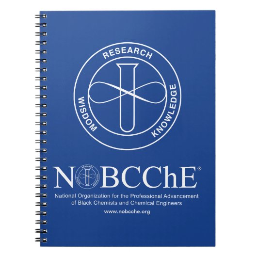 NOBCChE Blauwe Spiraalnoot - Witte Logo Notitieboek (Voorkant)