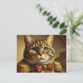Nobel goed geklede tabby kat postkaart (Staand voorkant)