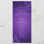 Nobel Paarse Scroll Paarse bruiloft programma Programmakaart (Achterkant)